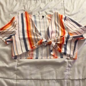 Loose striped crop top